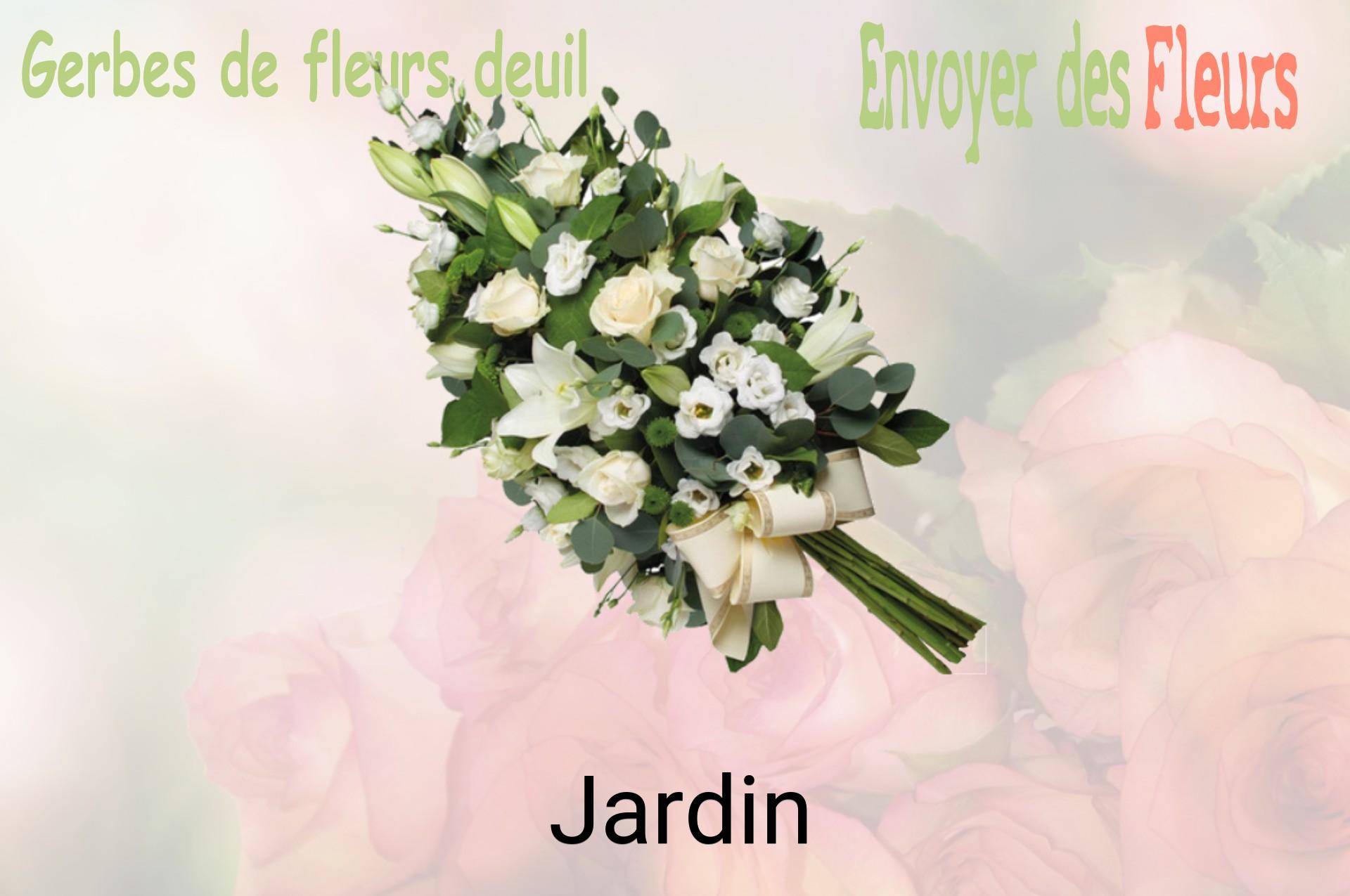Gerbe de fleurs de deuil livrée à Jardin